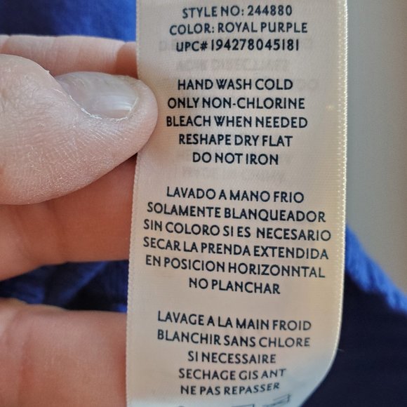 Seven7 Royal Blue/Purple Scoop Neck Cotton/Cashmere Sweater Size Large - Picture 10 of 16